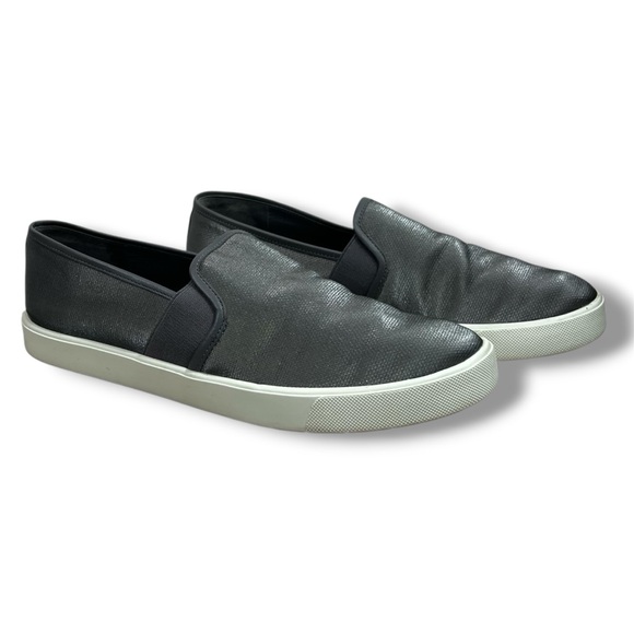 Vince Womens Preston Loafer sz 7 Metallic Pewter Gray Slip On Shoe Casual Comfy - Picture 1 of 7